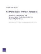 James M. Anderson, Robert C Davis, Robert C. Davis, Carol Dorris, Susan Howley, Julie Whitman - No More Rights Without Remedies