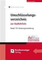 Bundesanzeiger Verlag - Umschlüsselungsverzeichnis