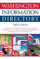 Cq Press, CQ Press - Washington Information Directory 2013-2014