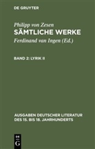 Philipp Von Zesen, Ferdinand van Ingen, Ferdinan van Ingen, Ferdinand van Ingen - Sämtliche Werke - Bd 2: Lyrik II. Tl.2