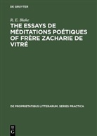R. E. Blake - The essays de méditations poétiques of frère Zacharie de Vitré