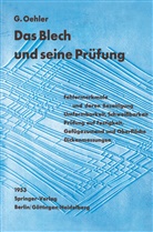 G Oehler, G. Oehler, Gerhard Oehler - Das Blech und seine Prüfung