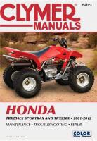 Clymer Staff, Jon Engleman, Haynes, Haynes Publishing, Penton - Clymer Manuals Honda Trx250ex Sportrax and Trx250x 2001-2012