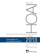 Rainer Eich, Rainer Eich - HOAI 2013 - Textausgabe mit Interpolationstabellen