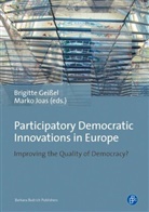 Brigitte Geißel, Brigitt Geissel, Brigitte Geißel, JOAS, Joas, Mark Joas... - Participatory Democratic Innovations in Europe