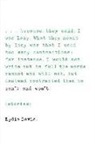 Lydia Davis - Can't and Won't