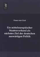 Franz von Liszt - Ein mitteleuropäischer Staatenverband als nächstes Ziel der deutschen auswärtigen Politik