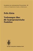 Felix Klein, Haupt, O Haupt, O. Haupt, Ernst Ritter - Vorlesungen über die hypergeometrische Funktion