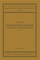 Felix Klein, Courant, R Courant, R. Courant - Elementarmathematik vom Höheren Standpunkte Aus, II