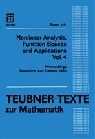 Miroslav Krbec, Miroslav Krbec u a, Alois Kufner, Bohumir Opic, Jir Rakosnik, Jiri Rakosnik - Nonlinear Analysis, Function Spaces and Applications - 4: Nonlinear Analysis, Function Spaces and Applications Vol. 4