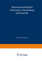 Walthe Busse von Colbe, Walther Busse von Colbe, Sieben, Sieben, G¿nter Sieben, Günter Sieben - Betriebswirtschaftliche Information, Entscheidung und Kontrolle
