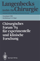 H. G. Beger, H.G. Beger, W. Hartel, W Hartel u a, J¿rgen Seifert, Jürge Seifert... - 111. Kongreß der Deutschen Gesellschaft für Chirurgie München, 5.-9. April 1994