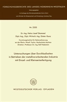 Heinz Josef Stommel - Untersuchungen über Durchlaufzeiten in Betrieben der metallverarbeitenden Industrie mit Einzel- und Kleinserienfertigung