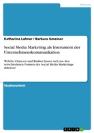 Barbara Gmeiner, Katharin Lahner, Katharina Lahner - Social Media Marketing als Instrument der Unternehmenskommunikation