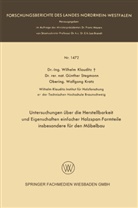 Wilhelm Klauditz - Untersuchungen über die Herstellbarkeit und Eigenschaften einfacher Holzspan-Formteile insbesondere für den Möbelbau