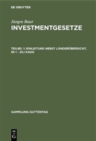 Jürgen Baur - Jürgen Baur: Investmentgesetze - Teilbd. 1: Einleitung nebst Länderübersicht, §§ 1 - 25j KAGG