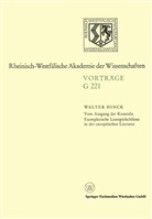 Walter Hinck - Vom Ausgang der Komödie Exemplarische Lustspielschlüsse in der europäischen Literatur