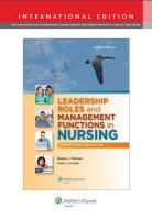 Carol J. Huston, Bessie L. Marquis, Bessie L. Huston Marquis, Bessie. L Marquis - Leadership Roles and Management Functions in Nursing