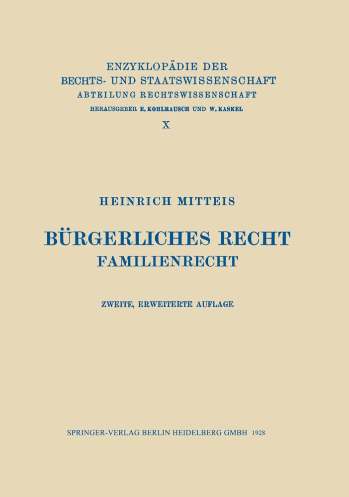 Heinrich Mitteis - Bürgerliches Recht - Familienrecht