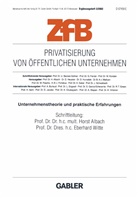 Hors Albach, Horst Albach, WITTE, Witte, E. Witte - Privatisierung von öffentlichen Unternehmen