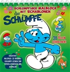 Peyo - Die Schlümpfe. Schlumpfiger Malblock mit Schablonen