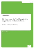 Paola Cericola - Die Umsetzung der "Nachhaltigkeit" in ausgewählten Großunternehmen