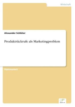 Alexander Schlüter - Produktrückrufe als Marketingproblem