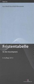 Buschbel, Hans Buschbell, Buschbell-Kaniewski, Petra Buschbell-Kaniewski - Fristentabelle für die Anwaltspraxis