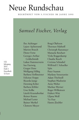 Hans Jürgen Balmes, Hans-Jürgen Balmes, Jör Bong, Jörg Bong, Alexander Roesler, Alexander Roesler u a... - Neue Rundschau 2011/3 - Samuel Fischer Verlag