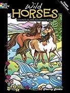 Coloring Books, Horses, Marty Noble - Wild Horses Stained Glass Coloring Book