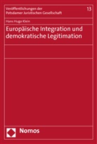 Hans H. Klein, Hans Hugo Klein - Europäische Integration und demokratische Legitimation