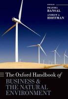 Pratima Bansal, Pratima/ Hoffman Bansal, Andrew J. Hoffman, Pratima Bansal, Pratima (Professor Bansal, Bansal Pratima... - The Oxford Handbook of Business and the Natural Environment