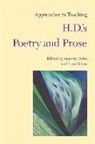 Annette (EDT) Debo, Annette Debo, Lara Vetter - Approaches to Teaching H. D.'s Poetry and Prose