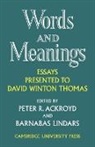 Peter R. Ackroyd, Peter R. Lindars Ackroyd, Barnabas Lindars, Ackroyd Peter R. - Words and Meanings