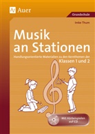 Imke Thum - Musik an Stationen 1/2, m. 1 CD-ROM