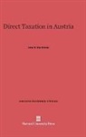 John V. van Sickle, John V. Van Sickle - Direct Taxation in Austria