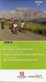 Bike-Paradies Gröden und Seiser Alm, 33 Tourenkarten. Paradiso mountainbike Val Gardena e Alpe di Siusi, 33 cartine dei percosi. Bike paradise Val Gardena and Alpe di Siusi, 33 touring maps