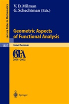 Vital D Milman, Vitali D Milman, Vitali D. Milman, Schechtman, Schechtman, Gideon Schechtman - Geometric Aspects of Functional Analysis