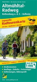 PublicPress Radwanderkarten: PUBLICPRESS Leporello Radtourenkarte Altmühltal-Radweg, Rothenburg o. d. T. - Kelheim