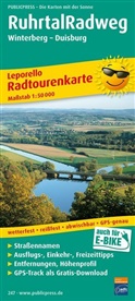 PublicPress Radwanderkarten: PublicPress Leporello Radtourenkarte Ruhrtal-Radweg, Winterberg - Duisburg
