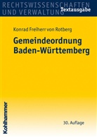 Konrad Freiherr von Rotberg - Gemeindeordnung (GemO) Baden-Württemberg