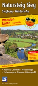 PublicPress Wanderkarte Natursteig Sieg - Siegburg, Windeck-Au, 13 Teilktn.