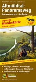 PublicPress Wanderkarten: PUBLICPRESS Leporello Wanderkarte Altmühltal-Panoramaweg, Gunzenhausen - Kelheim