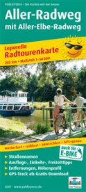 PublicPress Radwanderkarte Aller-Radweg mit Aller-Elbe-Radweg, 27 Teilktn., Auch für E-Bike