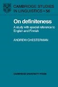 Chesterman Andrew, Andrew Chesterman, Andrew (University of Helsinki) Chesterman,  Chesterman Andrew, S. R. Anderson - On Definiteness - A Study With Special Reference to English and Finnish