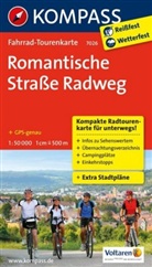 Simone Schröder, KOMPASS-Karten GmbH - Kompass Fahrrad-Tourenkarte Romantische Straße Radweg