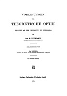 Dr F Neumann, Dr. F. Neumann, F. Neumann - Vorlesungen über Theoretische Optik