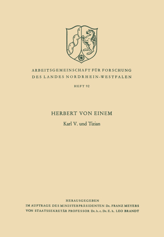 Herbert von Einem, Herbert von Einem - Karl V. und Tizian