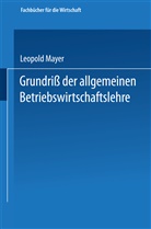 Leopold Mayer - Grundriß der allgemeinen Betriebswirtschaftslehre