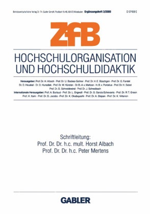 Peter Mertens, Hors Albach, Horst Albach,  Mertens,  Mertens, Peter Mertens - ZfB (Zeitschrift für Betriebswirtschaft) Special Issue - 2000/3: Hochschulorganisation und Hochschuldidaktik